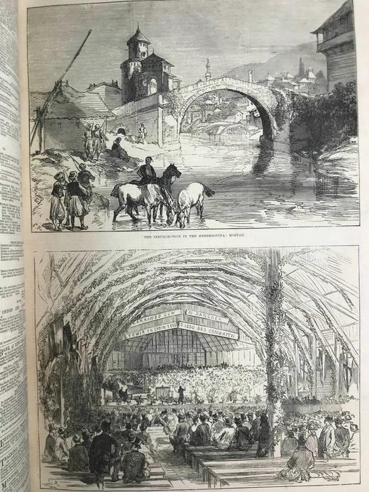 41*30cm！1875年下半年 伦敦新闻画报 数百幅版画插图 布脊精装8开 商品图8