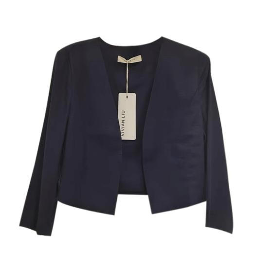 VIVIAN LIU R2433101夏女装新款时尚V领宽松短款长袖开襟外套 商品图4