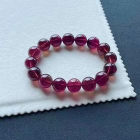 12mm单圈全色红碧玺手串