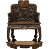 清 红木满雕荷花纹带脚踏宝座 商品缩略图5
