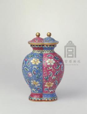 清 珐琅彩缠枝莲纹双连瓶