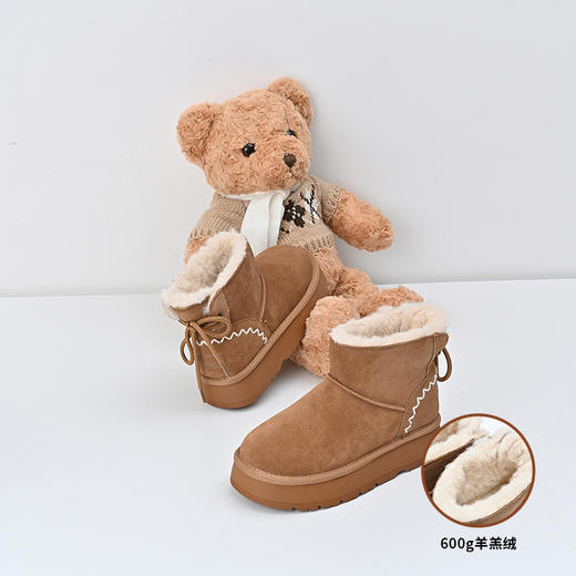 经典鲨2024冬季新款时尚韩版加绒加厚保暖平底舒适雪地靴女KW280-D58031 商品图2