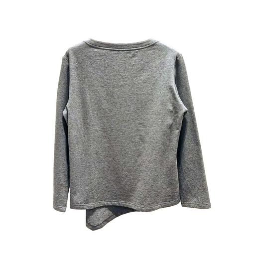 VIVIAN LIU R2457311秋新款圆领宽松侧腰褶皱不规则下摆针织衫 商品图1