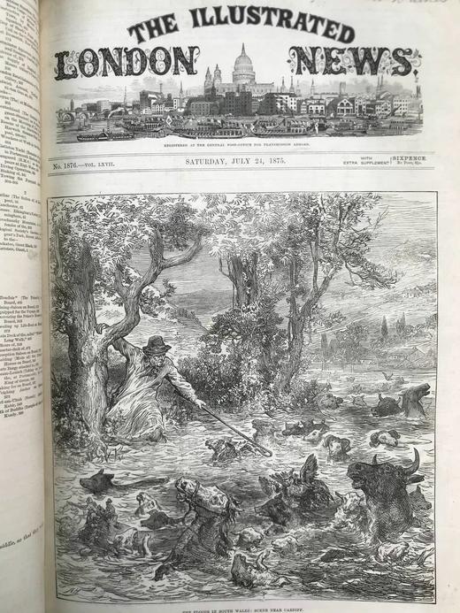 41*30cm！1875年下半年 伦敦新闻画报 数百幅版画插图 布脊精装8开 商品图3