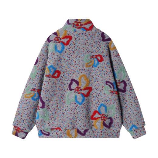 WT172秋冬新款男士绒面刺绣彩点绣花时尚设计韩版半高领长袖宽松外套 商品图4