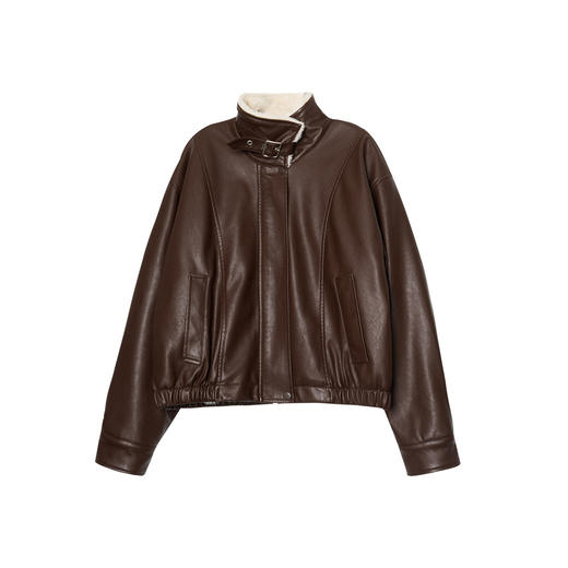 经典复古立领皮衣！2024新款女款帅气宽松显瘦高级感皮毛一体外套！ 商品图5