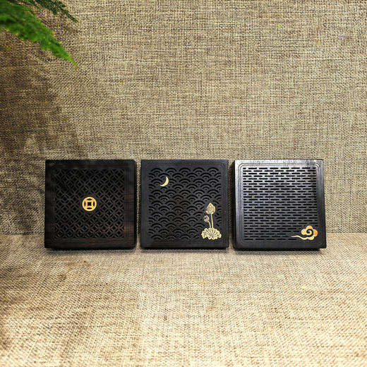 4h荷花/祥云/钱币°镂空盘香盒 商品图0