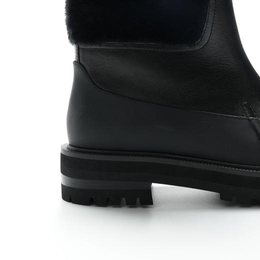 ROMI STUDIO“重塑经典” 丝绸牛皮加绒厚底圆头中筒雪地靴23AWS072 商品图4