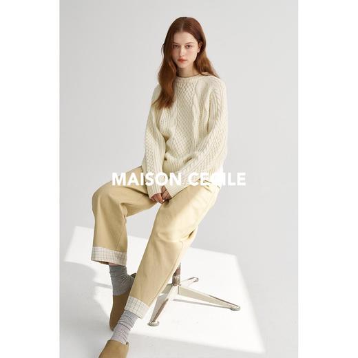 MAISON CECILE黑色/白色复古纽花羊毛针织毛衣 商品图2