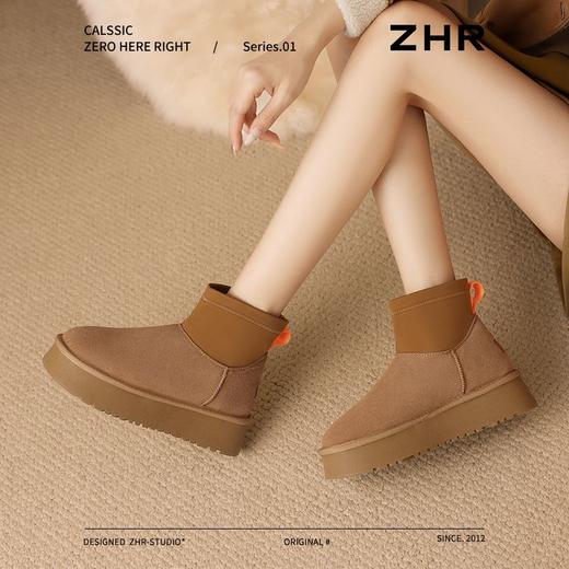 ZHR则则加绒厚底雪地靴防寒保暖女靴冬季新款百搭棉鞋轻便短靴女 商品图9