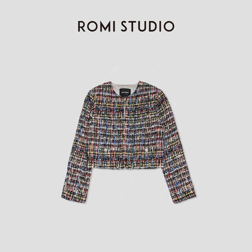 ROMI STUDIO【高定系列】 气质小香风复古拼色小个子短款外套 W3478 商品图4