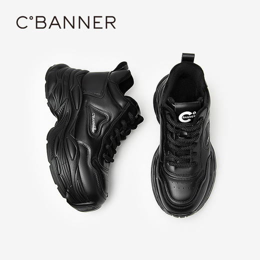 千百度厚底老爹鞋女款冬季加绒保暖增高机能时尚休闲运动鞋A24682504 商品图4