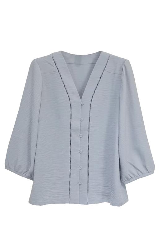 VIVIAN LIU薇薇安刘R2423006春女装新款时尚V领大袖口上衣 商品图5