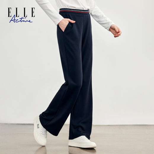 ELLE Active【莱赛尔罗马布】微喇叭宽松裤子女阔腿裤休闲针织长裤 商品图2