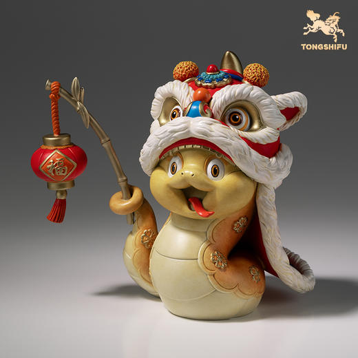 铜师傅《金蛇迎福》客厅桌面蛇年铜摆件 家居工艺品 蛇年吉祥物 商品图2