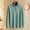 罗蒙秋冬男士加绒长袖Polo衫含羊毛蚕丝双面磨毛休闲百搭polo衫长袖t恤男 商品缩略图2