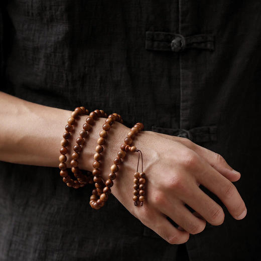 【青山特惠】0.8*108颗沉水级黑肉印度迈索尔正区老山檀手串 L15 商品图5