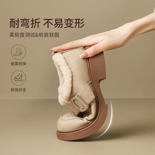 ZHR加绒勃肯鞋女2024冬新款厚底乐福鞋复古小皮鞋保暖雪地靴棉鞋 商品图5