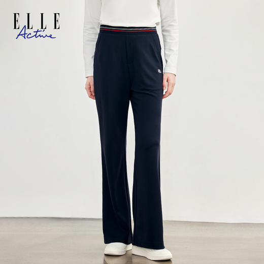 ELLE Active【莱赛尔罗马布】微喇叭宽松裤子女阔腿裤休闲针织长裤 商品图1
