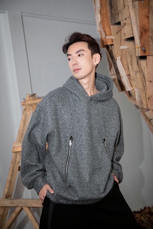 W442143235圈绒休闲带帽针织衫 商品图0