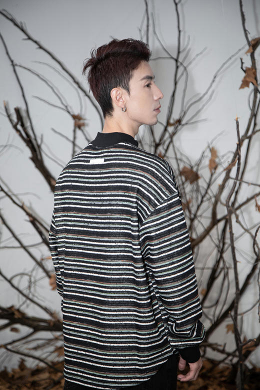 W442564266复古条纹圆领卫衣 商品图3