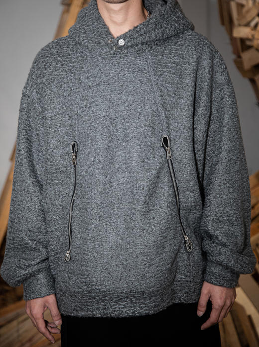 W442143235圈绒休闲带帽针织衫 商品图1