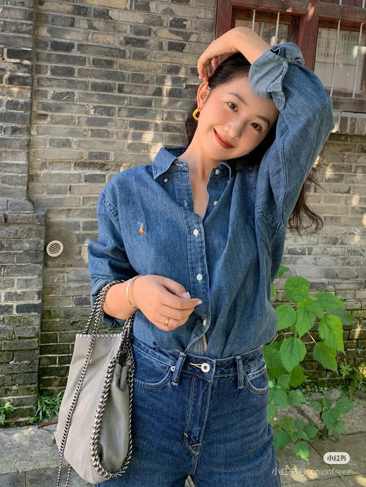 焊身上~の保真！柜1690大洋！美式小马刺绣牛仔衬衫！ 商品图4