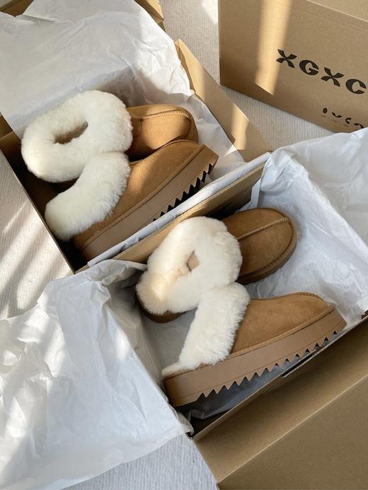 质量超好❗随时断货【XGXC温暖加绒小土豆🥔勃肯鞋丨UG*同款 真皮羊毛雪地靴】✅暴走舒适，雪地靴羊毛+牛皮材质，保暖度高,全包/半拖可选~ 商品图6