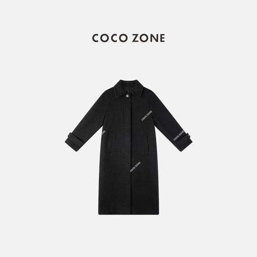 COCO ZONE 冬季高级感后幅开叉翻领长款毛呢外套CC2D3206 商品图0