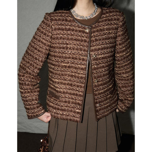 24冬新品高级感千金风美拉德羊毛混纺羽绒内胆小香风外套！ 商品图2