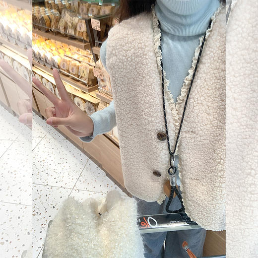 <曾小咸推荐>韩系叠穿羊羔毛马甲外套 商品图3