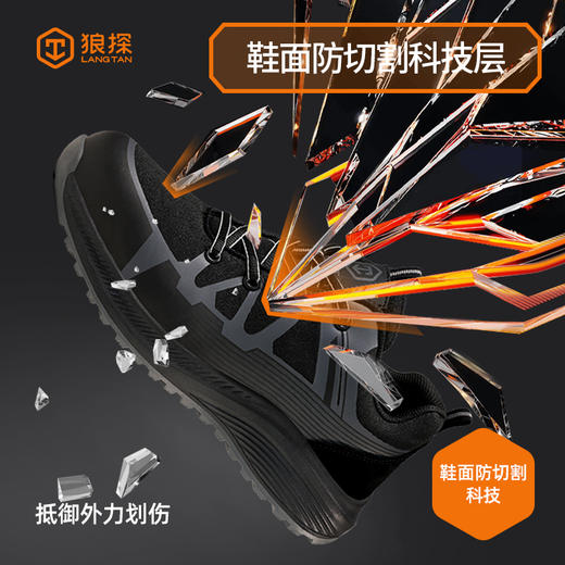 狼探劳保鞋男防砸防刺防割裂4.0凯夫拉全新升级钢包头欧标科技高端安全鞋 商品图0