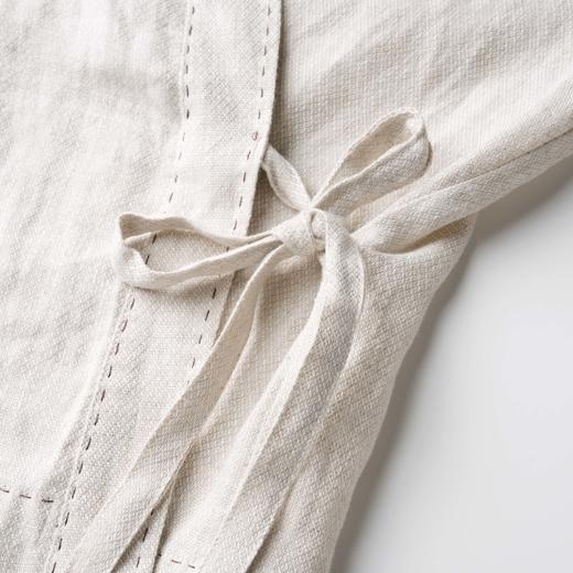 ROMI STUDIO“空山幽谷” 亚麻撞色珠编线围裹式针织开衫421E8008 商品图4