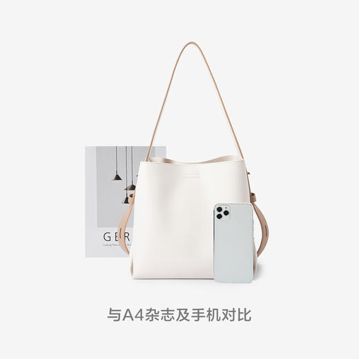 森马包包水桶包女2024新款立体简约单肩包潮牌背包时尚女包斜挎包 商品图3