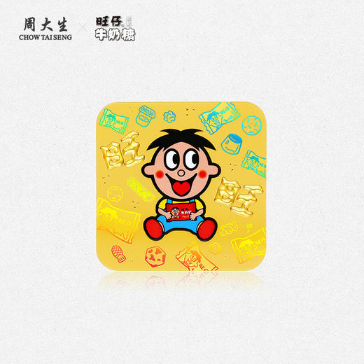 周大生X旺仔牛奶糖联名黄金足金攒金旺气生金周大生黄金工艺品金贴手机贴电脑贴装饰贴0.1g足金旺仔牛奶糖联名创意生日礼物送女友送朋友520送女朋友礼物 商品图5