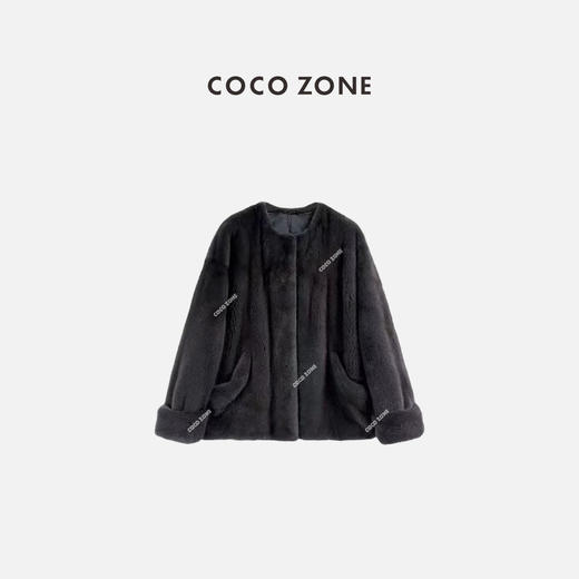 COCO ZONE 冬季高级感水貂毛皮保暖皮草外套CC2D3246 商品图0