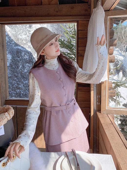 张心子【留洋千金】气质高级感秋冬新款马甲半身裙两件套套装 U2411039 商品图9