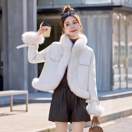 时尚洋气超好看狐狸毛，PU皮羽绒服白鸭绒显瘦外套YJLY6892 商品图2