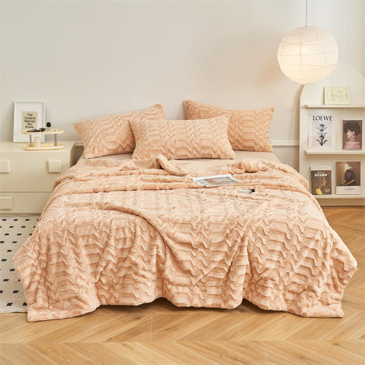 加密加厚兔毛绒双层毛毯牛奶绒毯子午休盖毯 商品图1