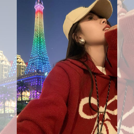 【179元任选2件】最后一波现货！氛围感本命新年蝴蝶结红色毛衣 商品图3