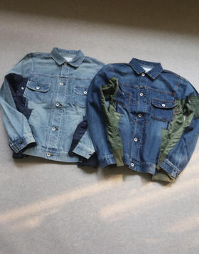 寒风呼啸 冬来到 哈！情侣段 Sacai Ma-1 侧开拉链 小廓形 牛仔外套 2色入