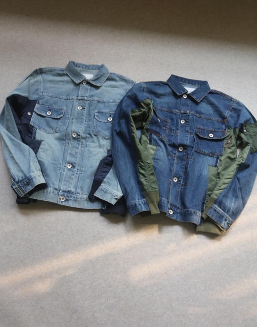 寒风呼啸 冬来到 哈！情侣段 Sacai Ma-1 侧开拉链 小廓形 牛仔外套 2色入 商品图0