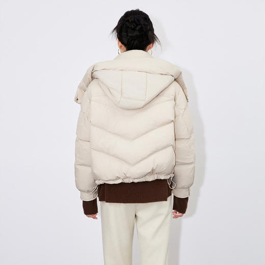 【高货wl】全新升级【铂金会员514/天猫699/差价185】(14548) 洛诗琳法式复古短款白鸭绒保暖羽绒服女冬连帽简约外套 商品图4