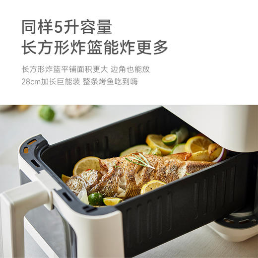 olayks立式空气炸锅多功能家用新款电炸锅5L可视大容量加长款烤鱼 商品图3