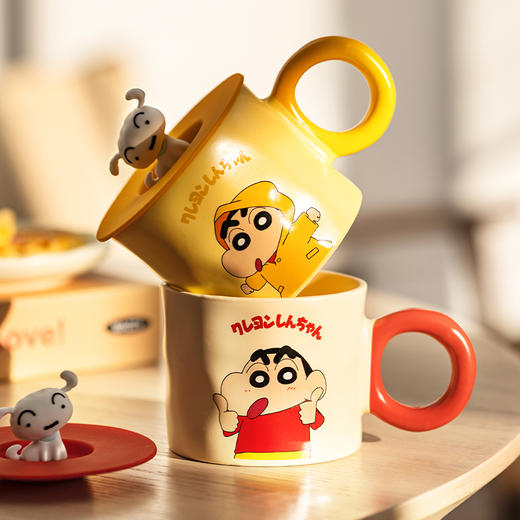 摩登主妇 蜡笔小新马克杯带盖生日礼物女生陶瓷杯子可爱咖啡杯水杯 商品图2