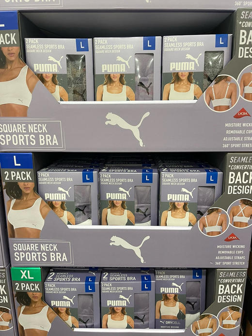 🈶配套内裤！美国🇺🇸特价¥198直邮，Puma女士运动瑜伽🧘专业文胸内衣2件装，这款适合一年四季，美背瑜伽bra防震聚拢健身内衣 商品图1