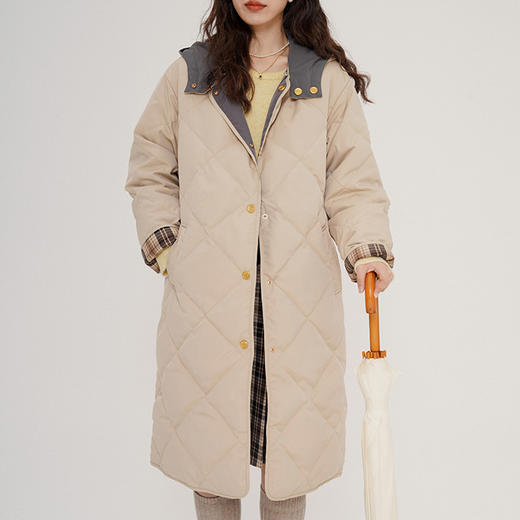 裁缝学苑AQ398可脱卸帽两面穿中长款羽绒服纸样女装服装打板 商品图1