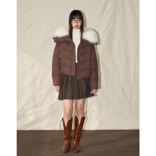 24冬新韩系名媛风貉子毛领可拆卸90白鸭绒短款羽绒服！ 商品图3