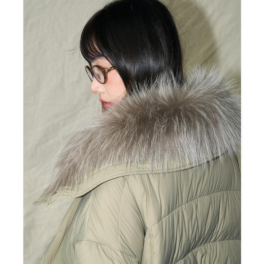 24冬新韩系名媛风貉子毛领可拆卸90白鸭绒短款羽绒服！ 商品图1