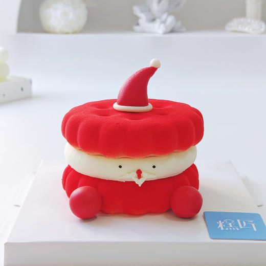 圣诞老人Emoji圆形蛋糕 商品图0
